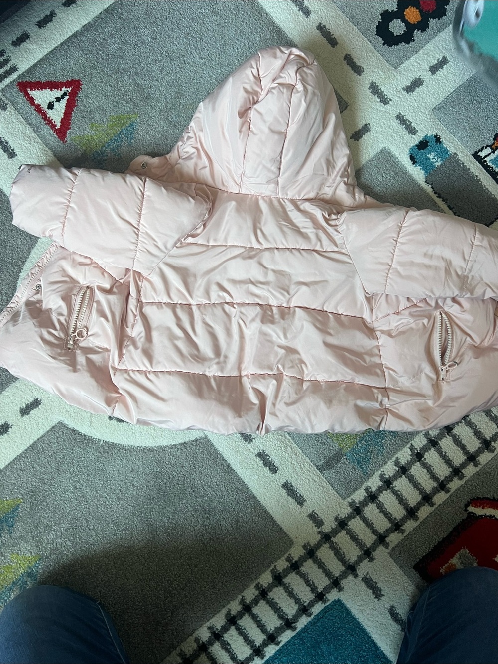 Zara BabyGirl Pale Pink Hooded Puffer Jacket - Picture 4 of 4